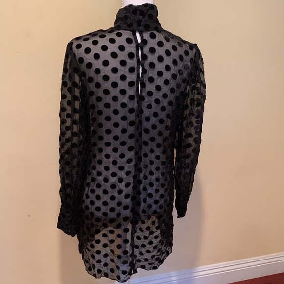 STONE COLD FOX Shimo Dress Velvet Dots Black Sheer Short Event Coquette Mini - Picture 6 of 9